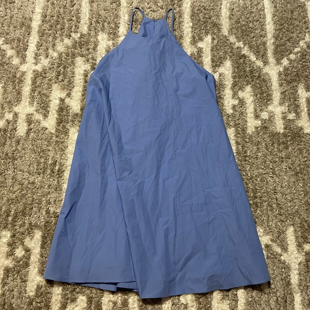 Amanda Uprichard Blue High Neck Shift Dress